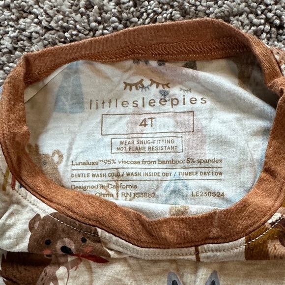 Little Sleepies Brown Woodsy Animal Print Long Sleeve Pajama Set - Picture 2 of 4